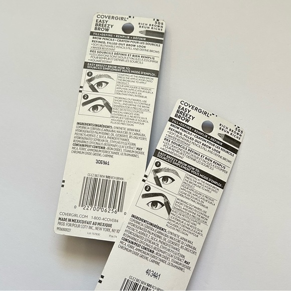 🩷NWT BUNDLE OF 2 COVERGIRL RICH BROWN EYEBROW EYELINER PENCILS SHARPENER - Picture 3 of 6